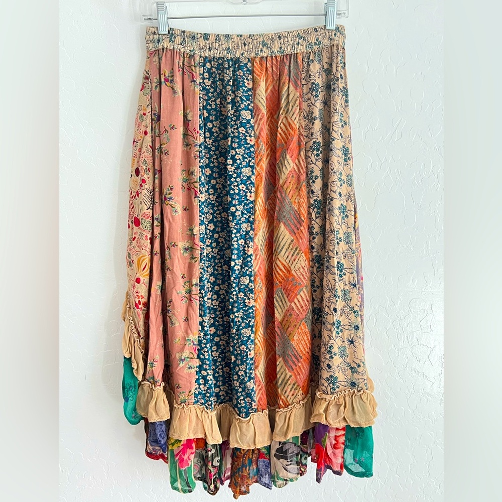 Young Threads Boho Ruffled Viscose Patchwork Asym… - image 4